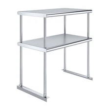 18 in. x 30 in. AmGood Stainless Steel Double Deck Over Shelf