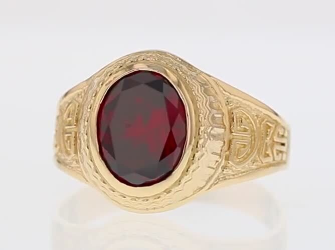 10k or 14k Real Gold Simulated Greek Design January Birthstone