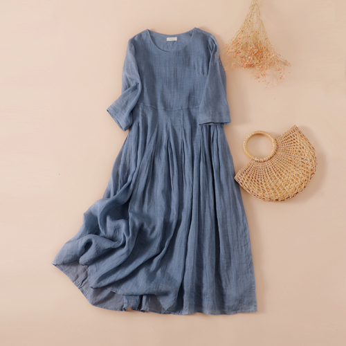 Fashion Lady Midi Dress Swing Frill Baggy Casual Beach Holiday Traveling Summer - Photo 1 sur 17