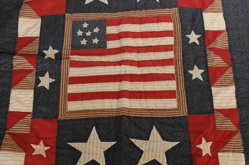 Manta de edredón patriótica rústica bandera americana 59,25" x 47,25" Foto 2 de 4