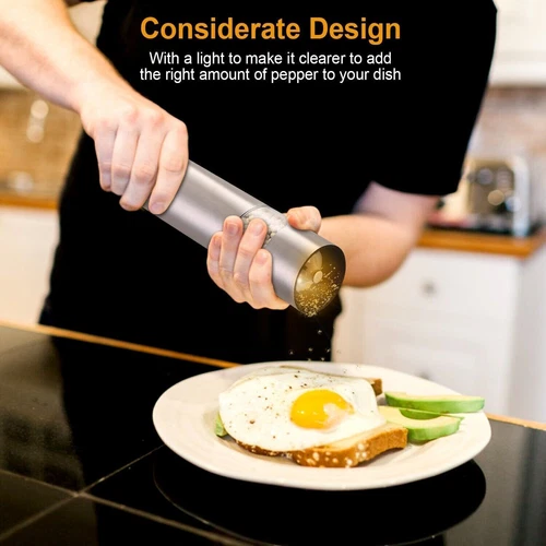 Electric Salt and Pepper Grinder Set, Automatic Gravity Salt & Pepper Grinder - Picture 8 of 16