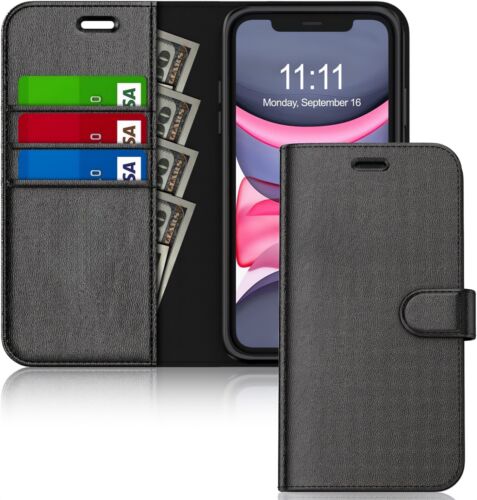 For iPhone 16 15 14 13 12 11 XR Pro Max Plus Leather Flip Wallet Case Card Cover - Picture 15 of 22