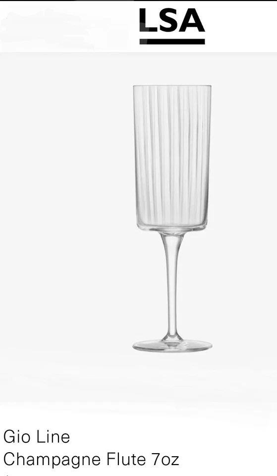 3 copas LSA Gio Line champán 7,5 oz vino GI37 8,75 oz GI36 cupé 8 oz GI38 NUEVO CON ETIQUETAS Foto 4 de 4
