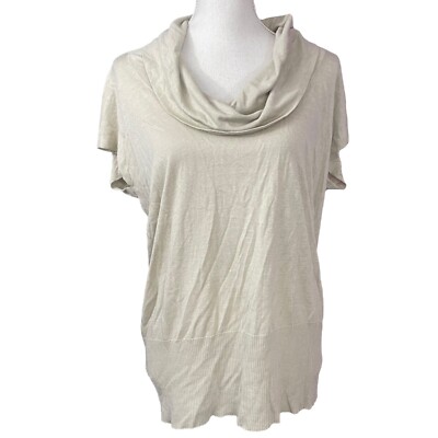 Max Mara Silk Linen Sweater NWT M Cowl Neck Short Sleeve Dolman Pullover Tunic