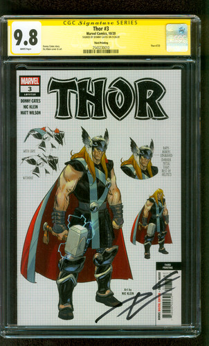 Thor 3 CGC 9.8 SS Donny Cates 3rd Print Design Variant 10/20