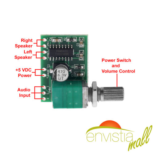 Módulo de placa amplificador de potencia de audio estéreo PAM8403 3W con bote de control de volumen EE. UU. - Imagen 4 de 4