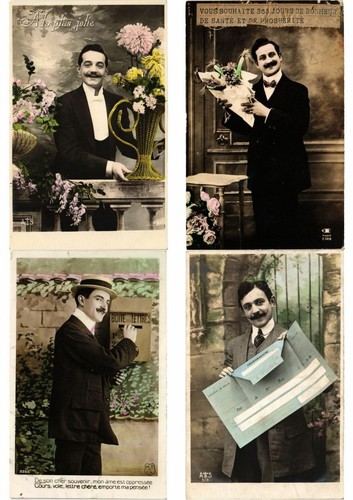 MAN GENTLEMEN GLAMOUR REAL PHOTO 300 Vintage Postcards Pre-1940 (L2455) - Picture 2 of 12