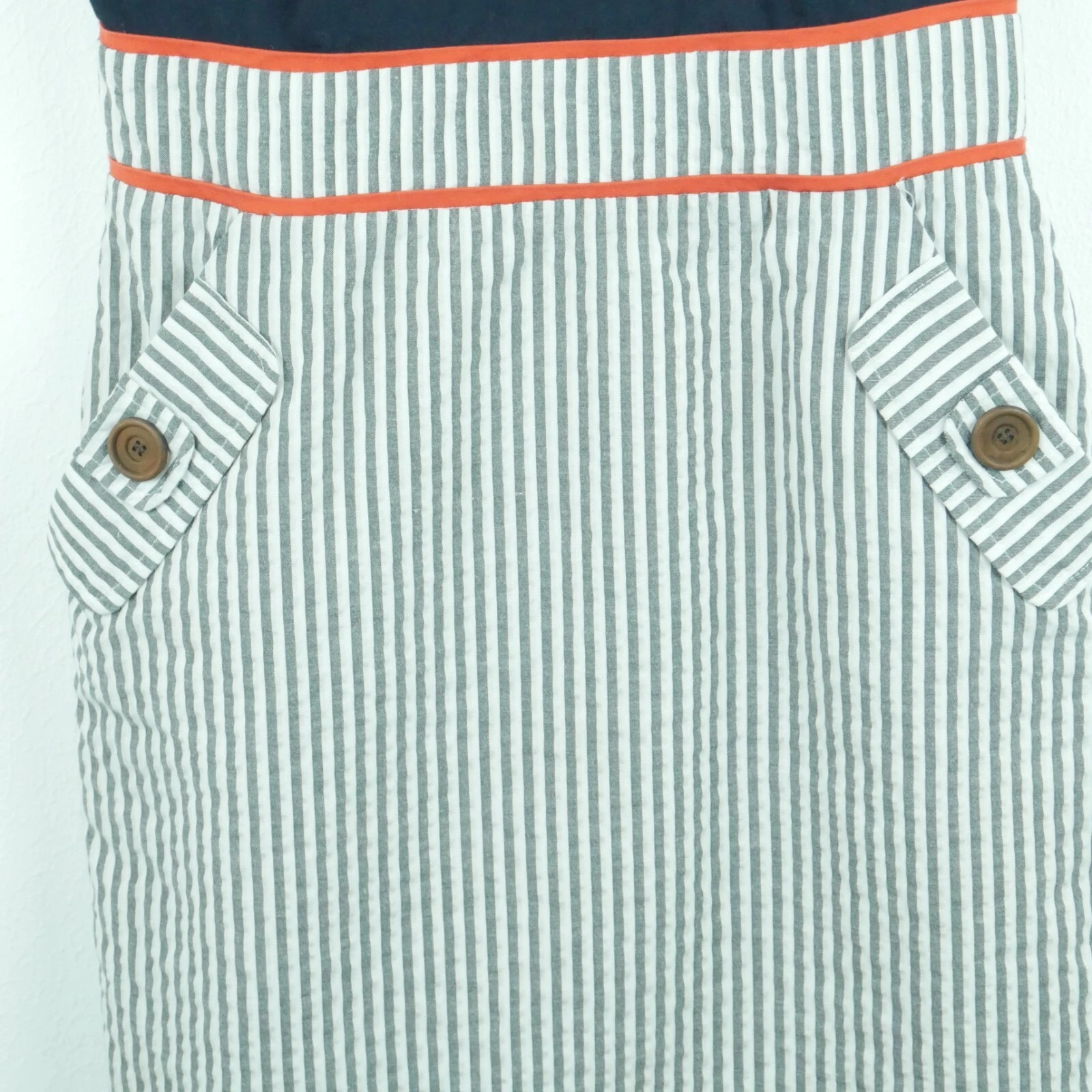 ALYX Abito anni 2010 taglia 6 twee volant officecore seersucker volant preppy nautico navy