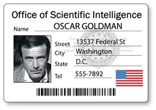 OSCAR GOLDMAN SIX MILLION DOLLAR MAN NAME BADGE HALLOWEEN COSPLAY PIN BACK