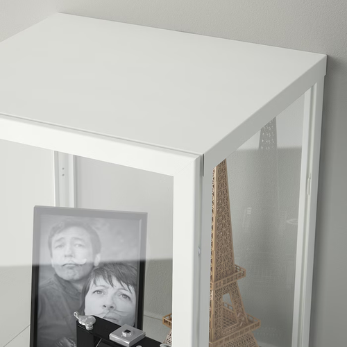 IKEA Large Glass Display Cabinet 4 Tier Storage Free Standing White - Picture 4 of 7