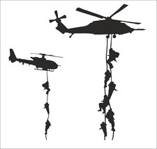 Army Helicopter Wall Sticker Art Home Decal wallart boys bedroom gamer military