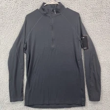 Le Bent Mens XL 260GM2 Core Midweight Long Sleeve Shirt 1/4 Zip Black Base Layer