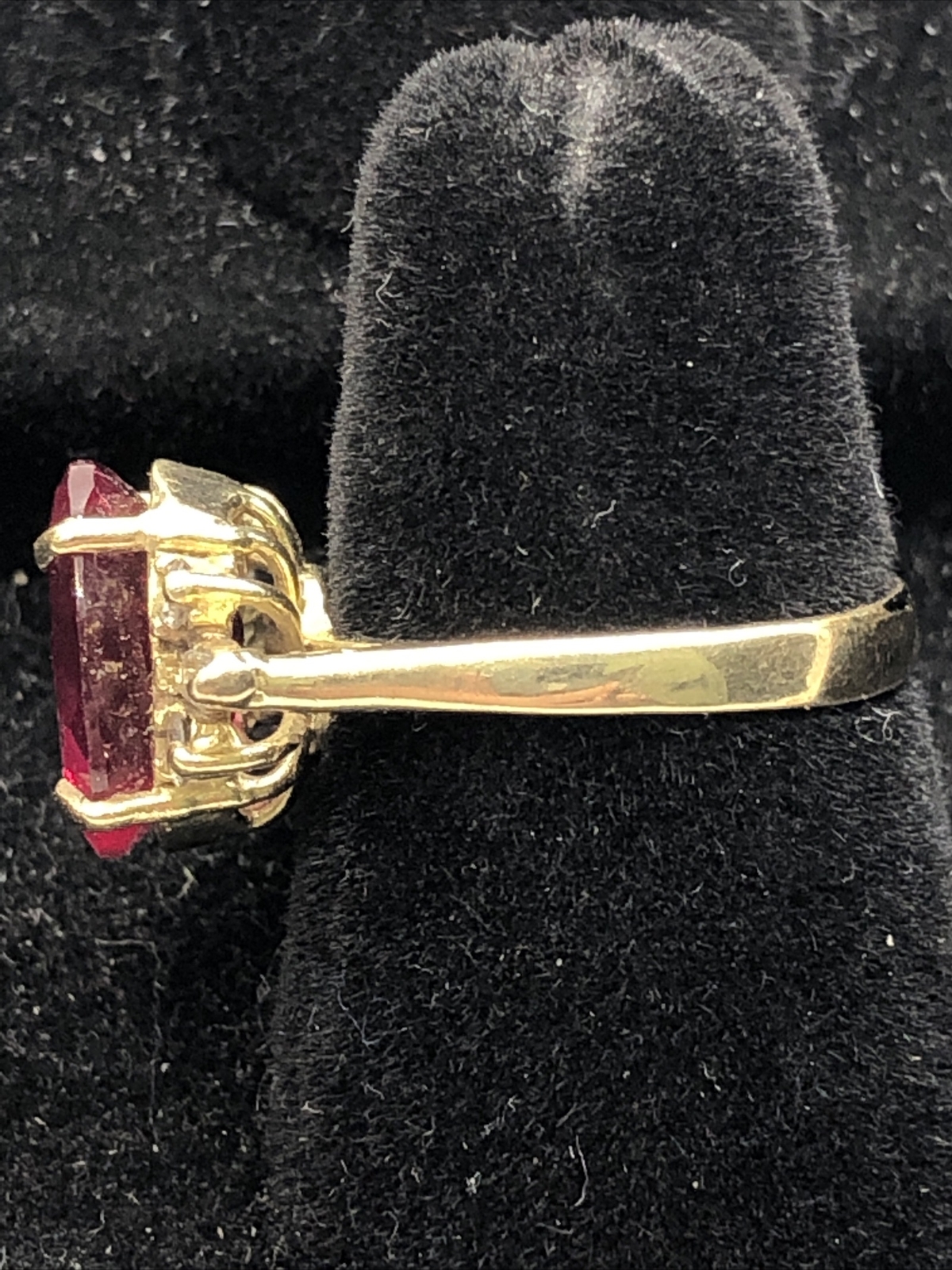 Solid 14K Yellow Gold 5.33CTW Created Ruby Ring w… - image 3