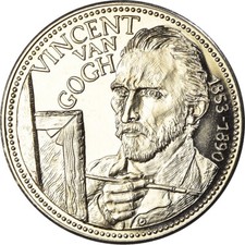 [#187143] Netherlands, 2 1/2 Ecu, Vincent Van Gogh, 1995, MS(65-70), Copper-nick
