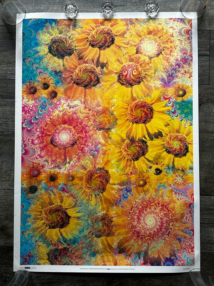 SUNFLOWER PARADISE Vintage Poster Gregory Sams Psychedelic Flower