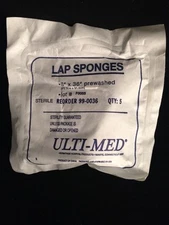 NEW LOT OF 10 ULTI-MED Lap Sponges 8"x36" Prewashed 99-0036
