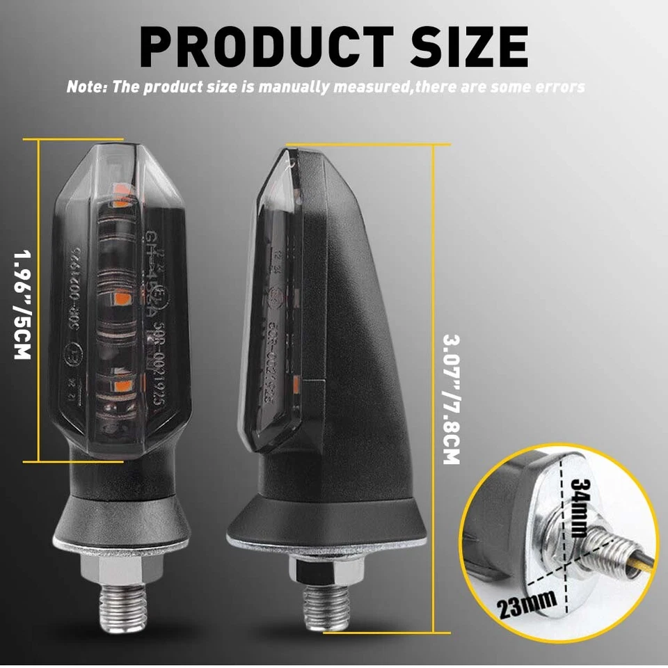 2X Luz indicadora ámbar LED de señalización de giro para motocicleta para Honda SuzUSi Foto 3 de 4