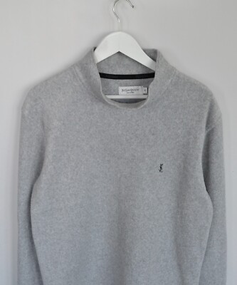 90s Vintage Mens YVES SAINT LAURENT Fleece Sweater Jumper