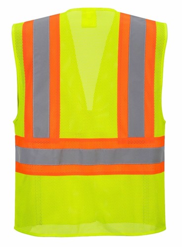 Portwest US372 Jackson Contrast Hi Vis Reflective Safety Zip Mesh Work Vest ANSI - Picture 4 of 5