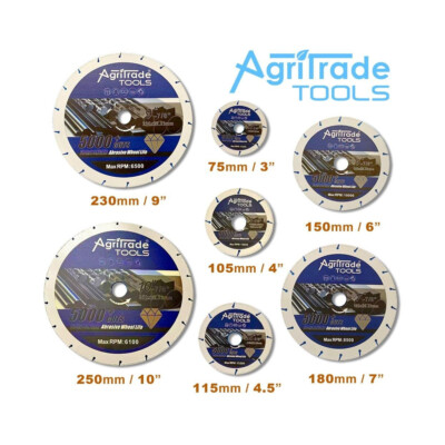 AGRI-Diamant-Schneidscheibe 105-250 mm Schleifklinge 5000+ Schnitte-Metall Stahl Eisen