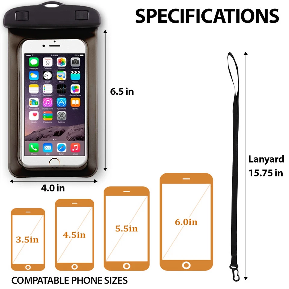 Waterproof Phone Bag Pouch Underwater Swimming Cell Phone Case Cover Dry Bag - Image 3 of 4