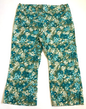 Ann Taylor Size 12 34x22.5 Multicolor Abstract Floral Print Crop Stretch Pants