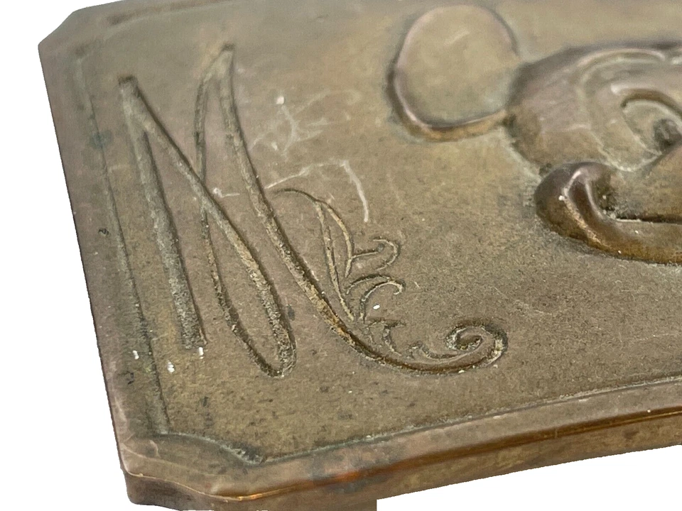 罕见复古 1973 年沃尔特迪斯尼米奇老鼠铜带扣 ~ AL SHELTON ~ — 第 4/4 张图片