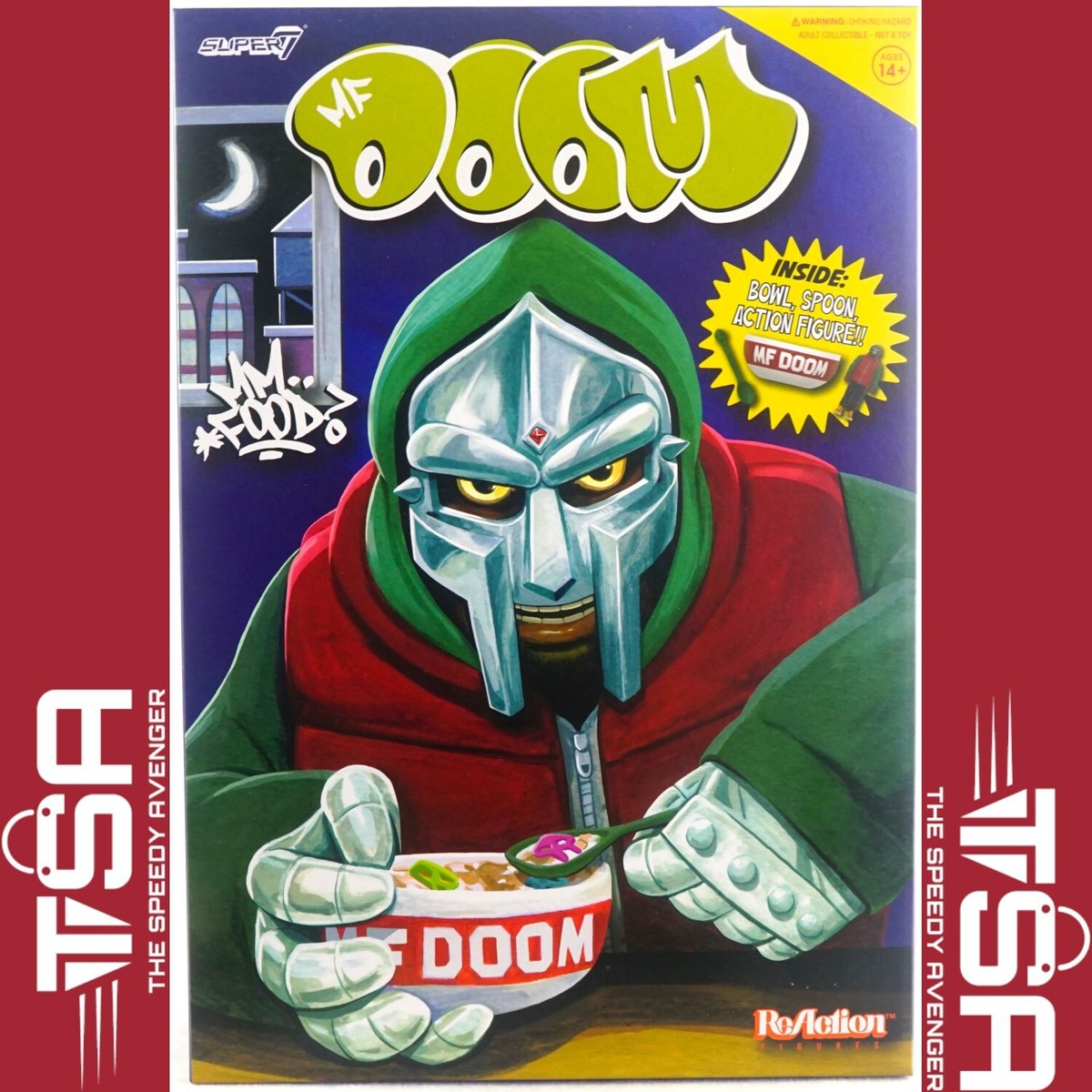 MF DOOM Mm..Food Super7 ReAction Figures Wave 2 Cereal Box MF DOOM Mm..Food Super7 ReAction Figures Wave 2 Cereal Box