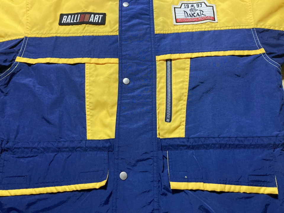 Ralliart Mitsubishi Motors Nylon Jacket One Size Yellow Blue Vintage ...