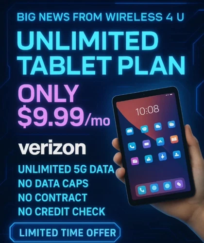 UNLIMITED 5G TABLET PLAN $9.99 VERIZON ( MUST HAVE VERIZON PREPAID ACCOUNT )