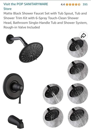 Pop Sanitaryware Kitchen Bath Depot Rainfall Shower Faucet Set Matt Black New !! - Picture 5 of 5