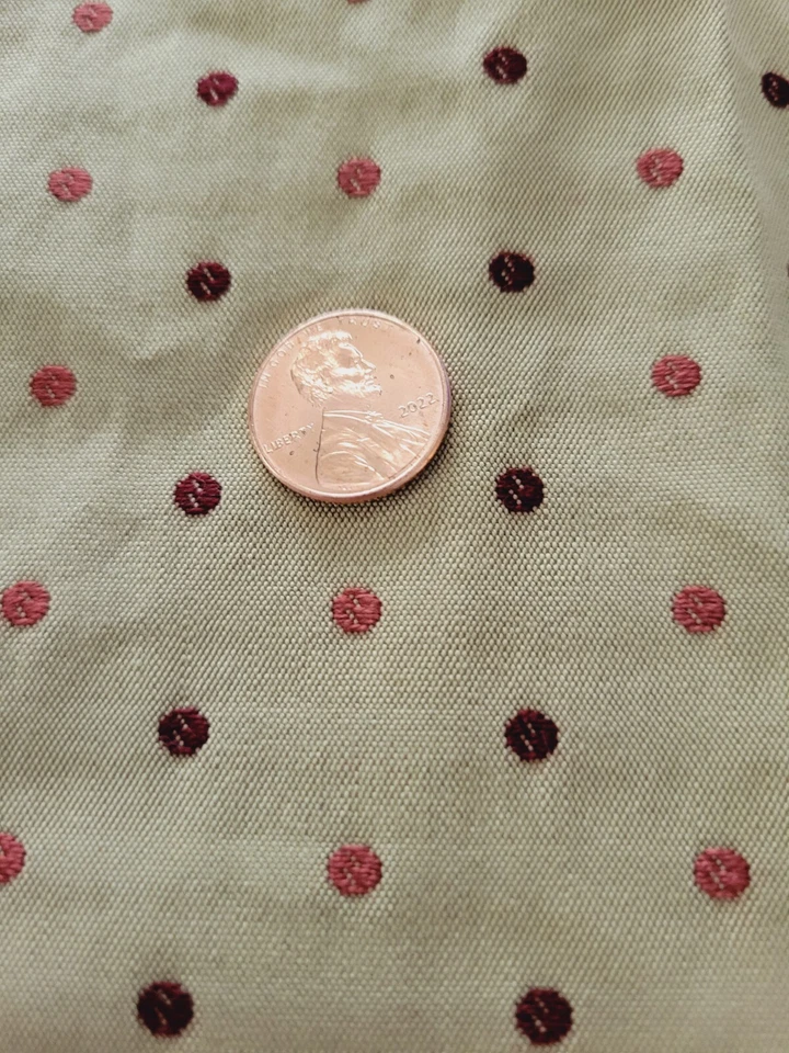 Tela de tapicería jacquard vintage marrón beige lunares 56" ancho x 1 yarda 7" l Foto 4 de 4