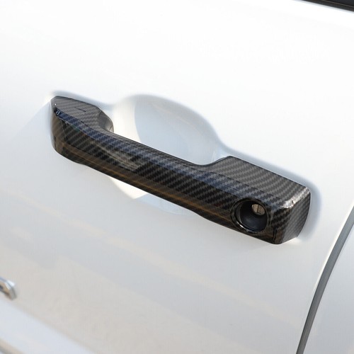 4×Carbon Fiber ABS Outer Side Door Handle Panel Trim For Toyota Tundra 2022-2025 - Picture 3 of 11