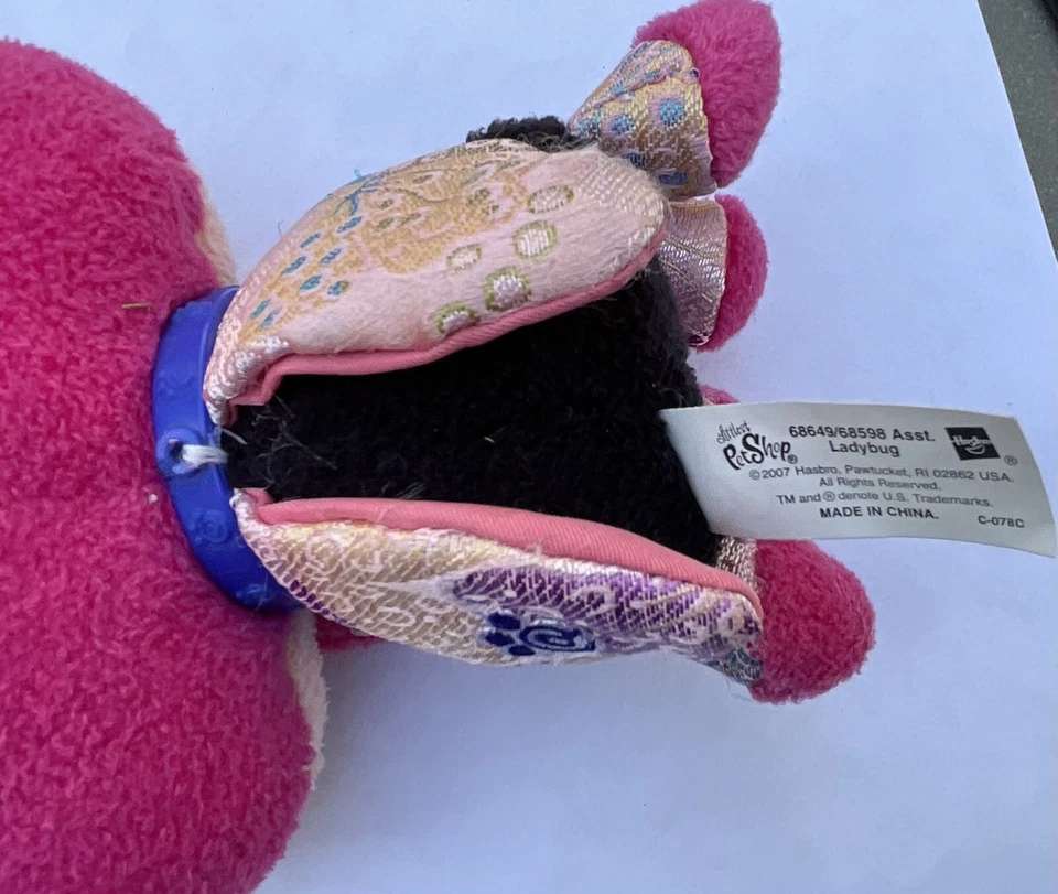 Hasbro 2007 Littlest Pet Shop JOANINHA ROSA 6" Pelúcia ANIMAL DE PELÚCIA - Imagem 3 de 4