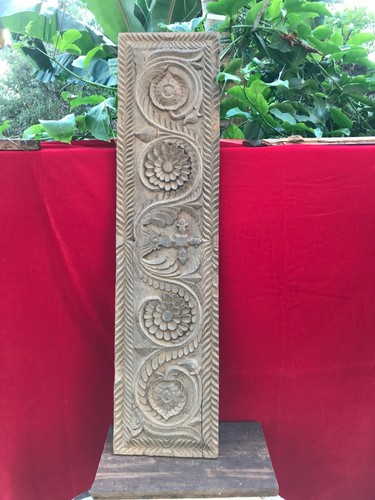 Cross Crucifix Church Decor Antique Wall Floral Hand Carved Wooden Panel Vintage - Picture 9 of 11