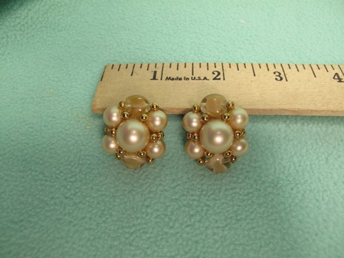 CROWN TRIFARI /Gold &Art Glass Beads/Faux Pearls/Double Strand Necklace/Earrings - Picture 11 of 15
