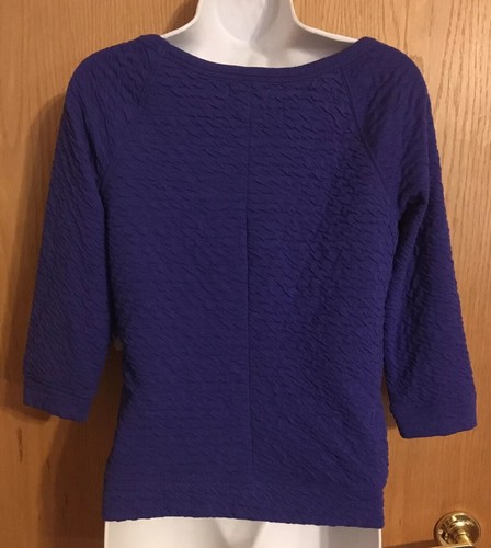 BRANDNEU Prinzessin Vera Wang Größe Small blau 3/4 Ärmel Raglan Pullover Oberteil Neu mit Etikett - Bild 3 von 5