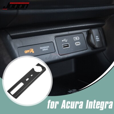 Matte Carbon Console Charger Port Panel Cover For Acura Integra Type S 2023-2025