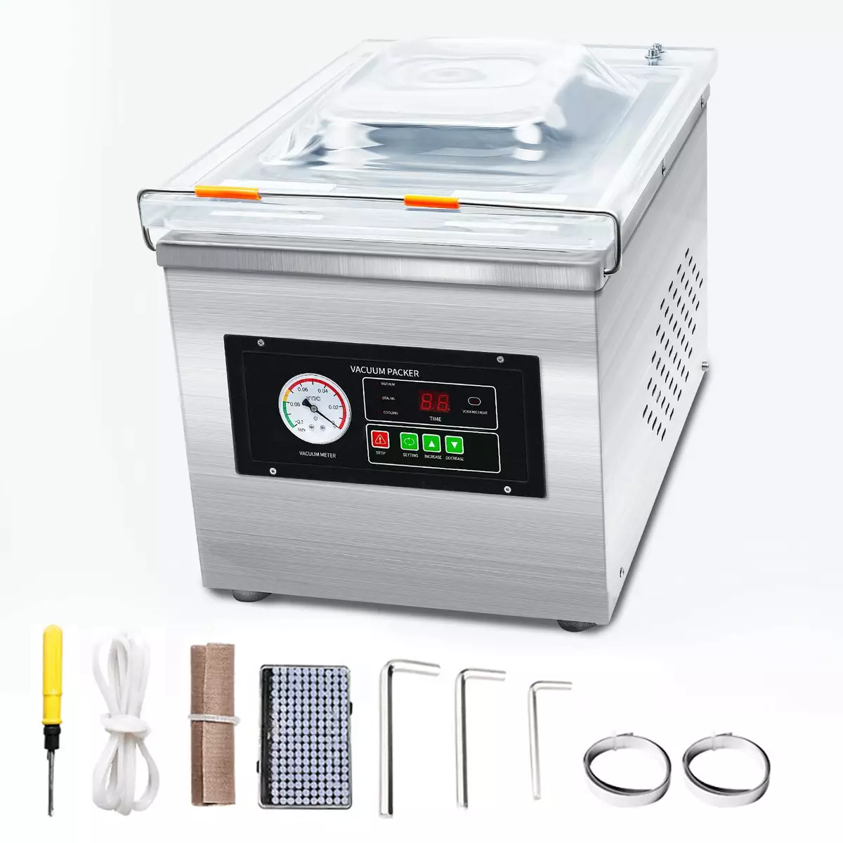 370W Vacuum Chamber Sealer Food Sealing Machine Commercial Packing Machine  110V