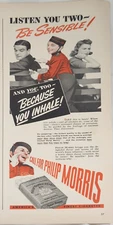1941 Philip Morris cigarette Vintage Ad Listen you two be sensible