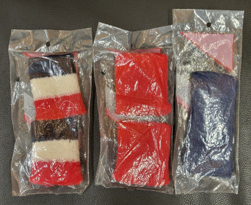 Wilson Wristbands Headband VTG NOS 1 Striped 1 Solid Red 1 Solid Blue SEALED USA - Picture 2 of 16