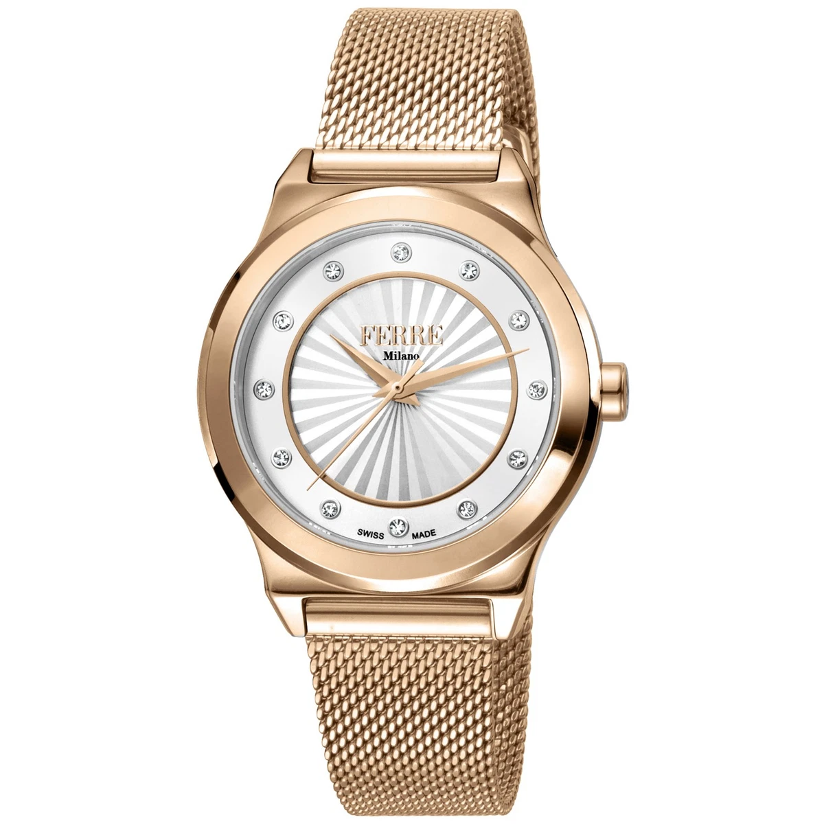 NIB FERRE MILANO Ronda 763E Crystal Embellished Cuff34mm made in Switzerland NWT FERRE Milano Wristwatches for sale - eBay main image 3
