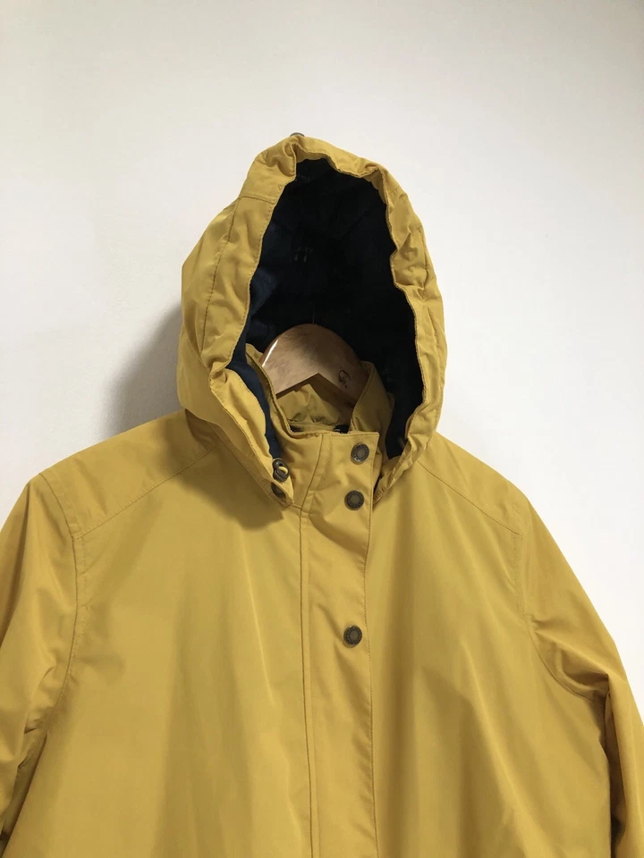 Barbour Rain Coat UK 16 Womens Yellow Stratus Padded Removable Hood Waterproof - Image 2 of 4
