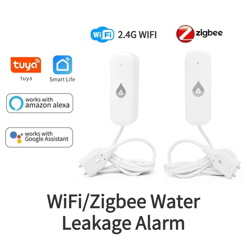 Tuya WiFi/Zigbee Water Leakage Alarm Sensor Smart Home Flood Leak Detector Smart