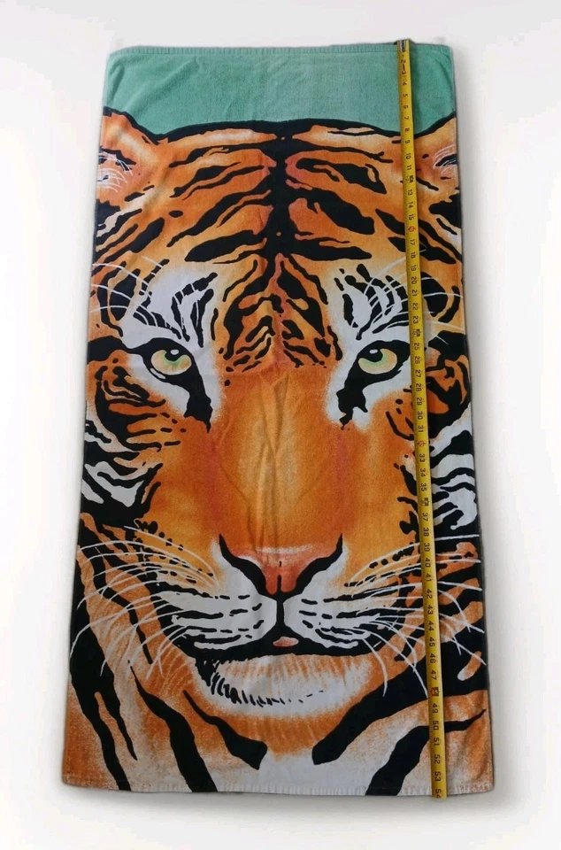 Toalha de banho vintage Y2K Tiger Beach estampa realista vida selvagem decoração retrô anos 2000 - Imagem 4 de 4
