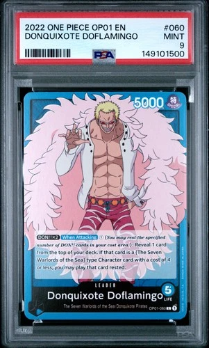2022 ONE PIECE OP01-ROMANCE DAWN #060 DONQUIXOTE DOFLAMINGO PSA 9