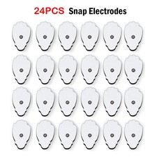 12/24Pairs White Universal Snap On Replacement Electrode Pads For Pulse Massager