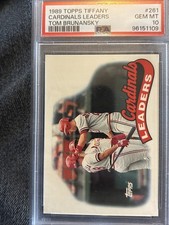 1989 TOPPS TIFFANY #261 TOM BRUNANSKY CARDINALS Leaders  PSA 10