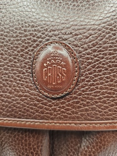 MARK CROSS Vintage Brown Pebbled Leather Book/Messenger Bag w/Gold Hardware - Picture 4 of 23