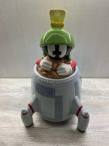 Marvin the Martian Spaceship Cookie Jar 1997 Warner Bros Studio Store - MIB Mint - Picture 2 of 14